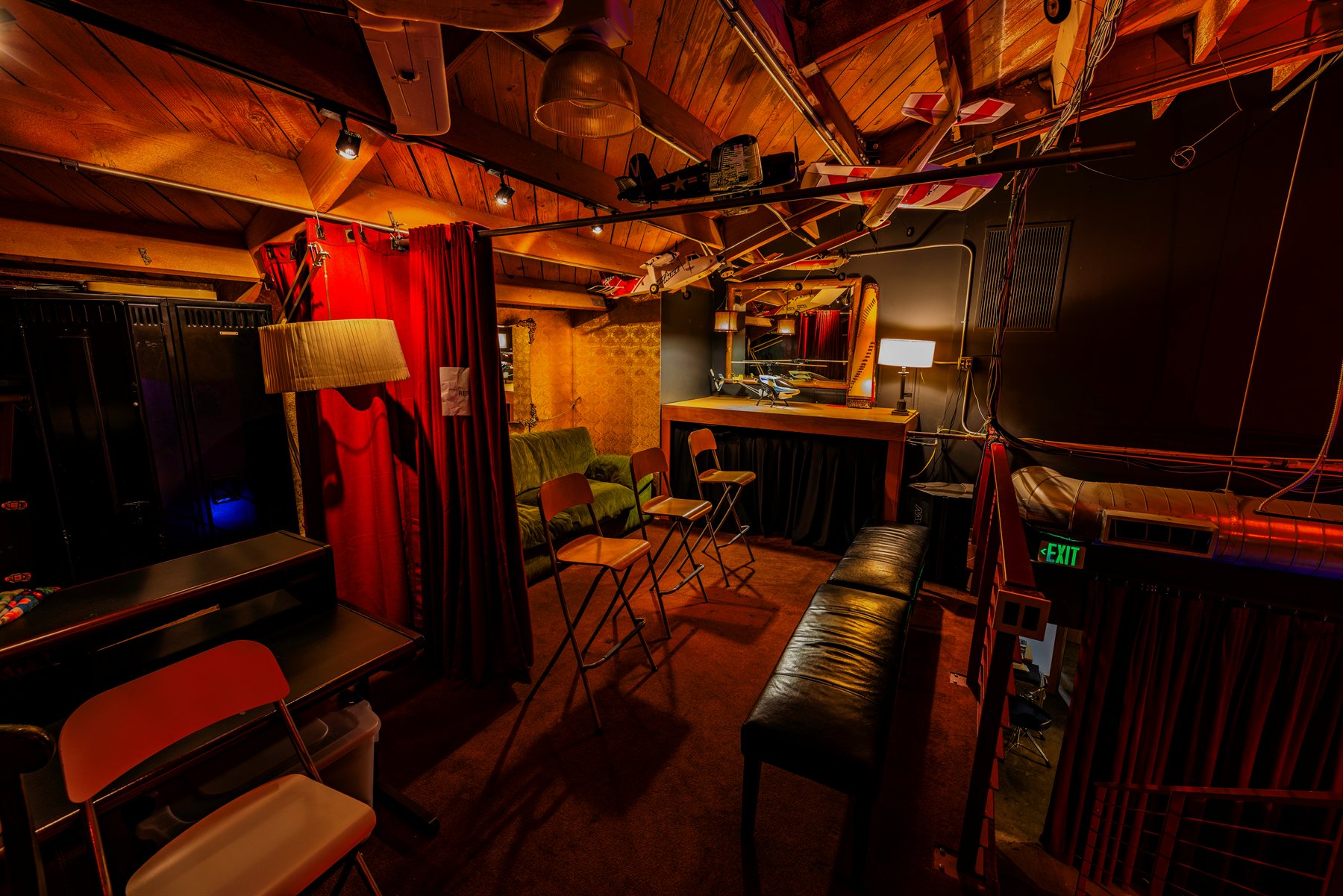 Studio A V.I.P loft lounge with vintage furniture and warm lighting — Clearmountain's Berkeley Street Studios Santa Monica
