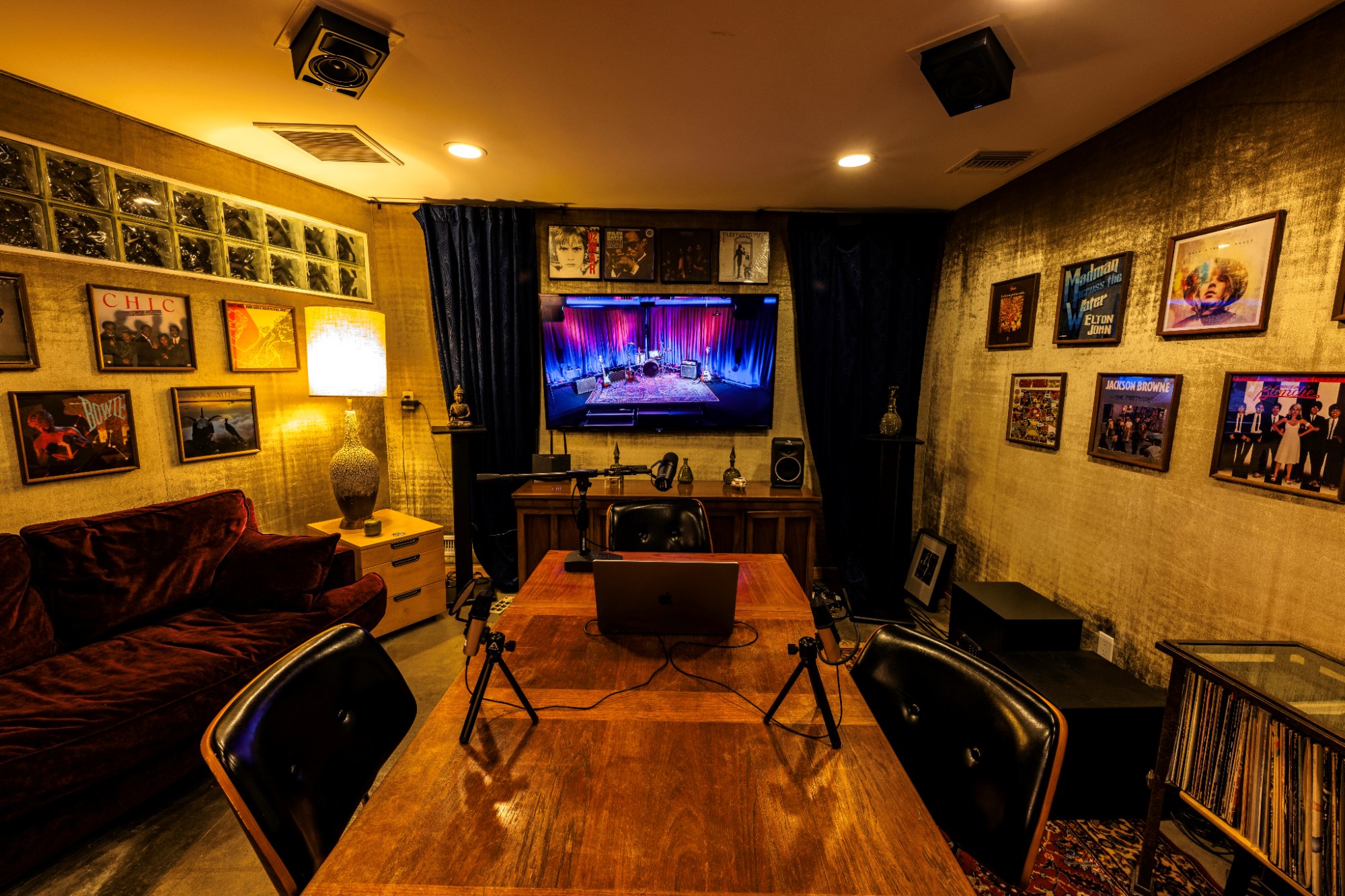 Studio G podcast studio with professional microphone setup — Clearmountain's Berkeley Street Studios Santa Monica