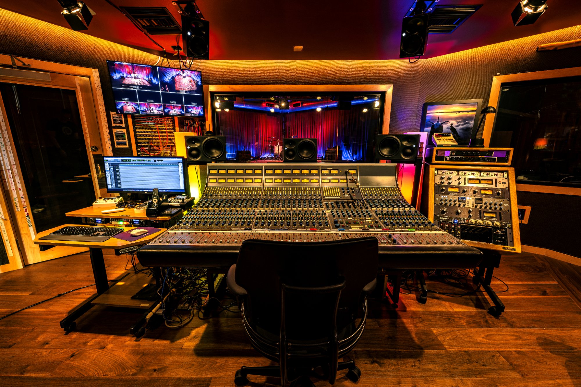 Studio A control room with Neve 8068 MkII console — Clearmountain's Berkeley Street Studios